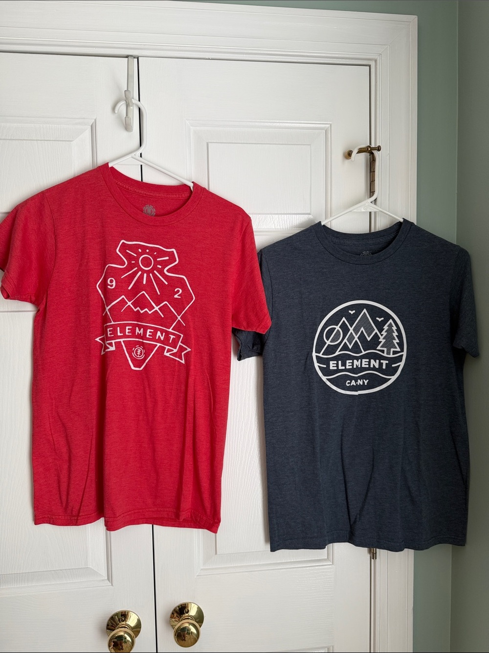 Element Red and Grey Graphic Tees - Mountain Logos